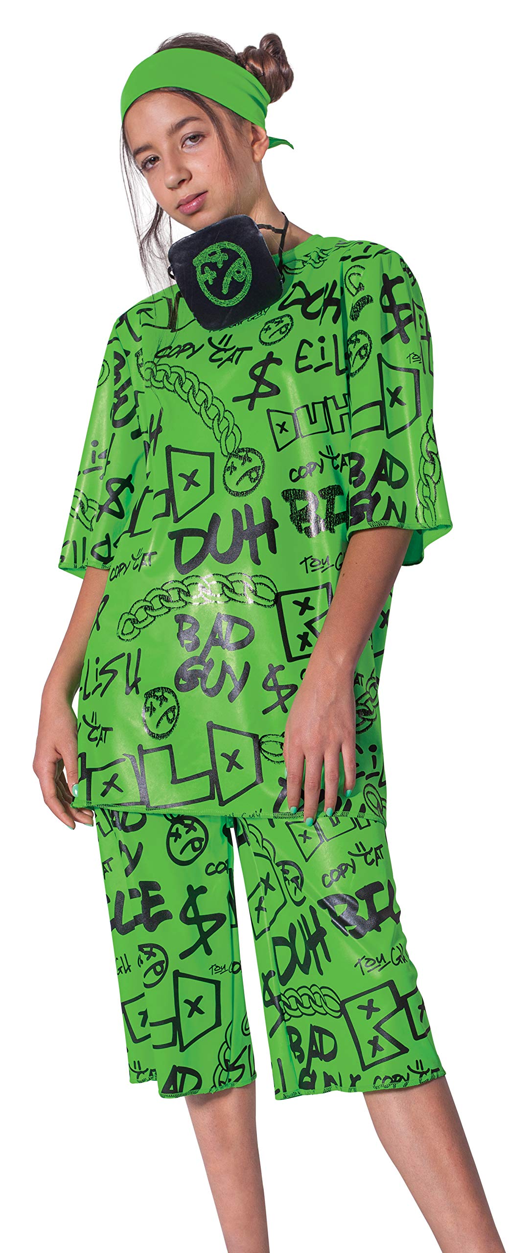 BILLIE EILISH Disguise Official Classic Kids Green Costume - Medium