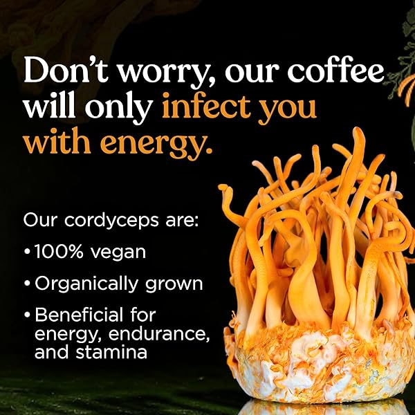 FOUR SIGMATIC THE LAST OF US HIGH CAFFEINE CORDYCEPS COFFEE | ORGANIC DARK ROAST EXTRA STRONG GROUND COFFEE WITH L-THEANINE | ENERGY BOOSTER WITHOUT THE JITTERS | 10OZ BAG