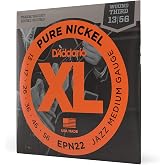 D'Addario XL Pure Nickel Electric Guitar Strings EPN22, 13-56 | XL Pure Nickel electric strings deliver warm vintage tone, smooth feel, balanced response and dependable tuning stability.