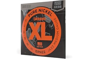 D'Addario EPN22 Pure Nickel Electric Guitar Strings, Jazz Medium, 13-55