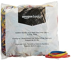 Amazon Basics Assorted Size and Color Rubber
