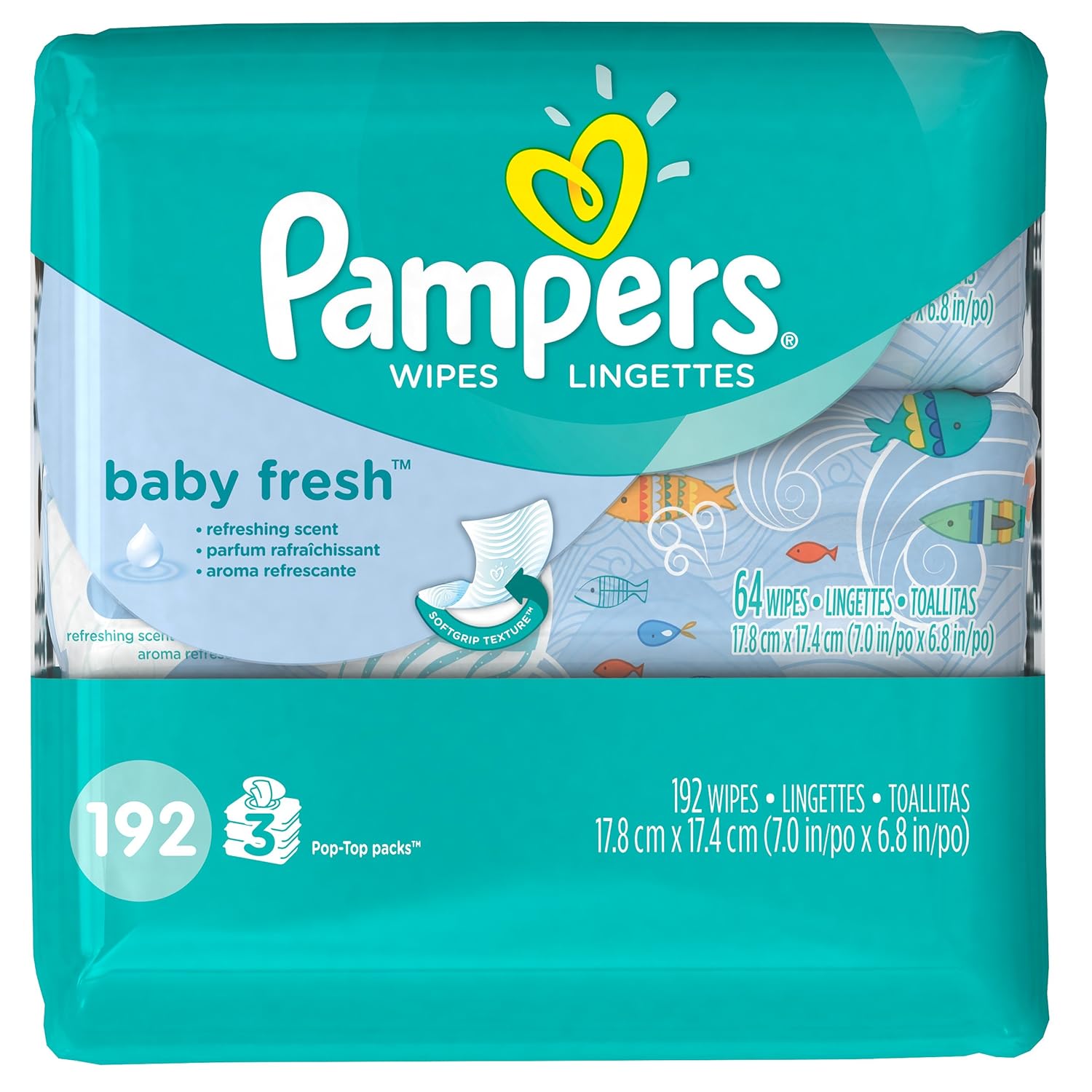 192 Count 3X Refill Packs SENSITIVE Pampers Baby Wipes
