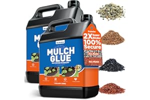 SHABEBE Mulch Glue, Rock Binder for Landscaping Strong Adhesion of Pea Gravel Stabilizer Resin Binder, Weather-Resistant Lock Gravel Binder for Pebble,Pine Straw, Landscape Edging (1.99Gallon Mulch Glue)