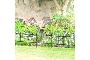 FOREHOGAR Decorative Black Garden Border Fence 18inX50ft Metal Wire Edging Flower Bed Folding Fences Panel Outdoor Garden Fencing Patio Edge Landscape for Yard