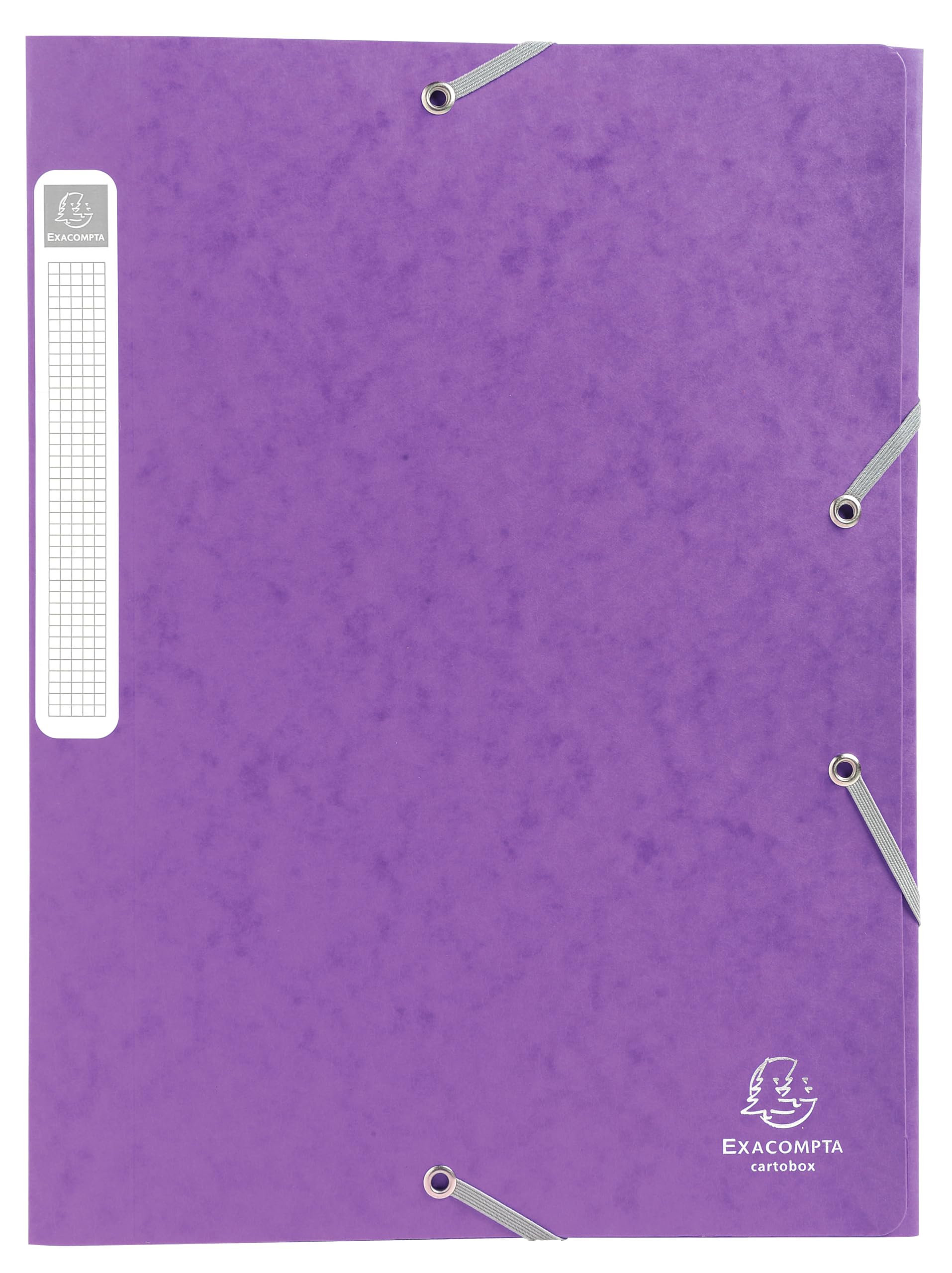 Exacompta - Ref. 14015H - 10 CARTOBOX filing boxes with rubber bands - delivered flat - 4 cm spine - 7/10th glossy card - 600g/m² - dimensions 25x33cm - A4 filing format - purple color
