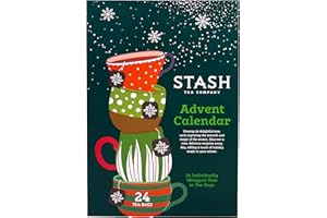 STASH Tea Advent Calendar 2025 – 24 Days Holiday Tea Sampler & Variety Pack – Black, Green and Herbal Teas