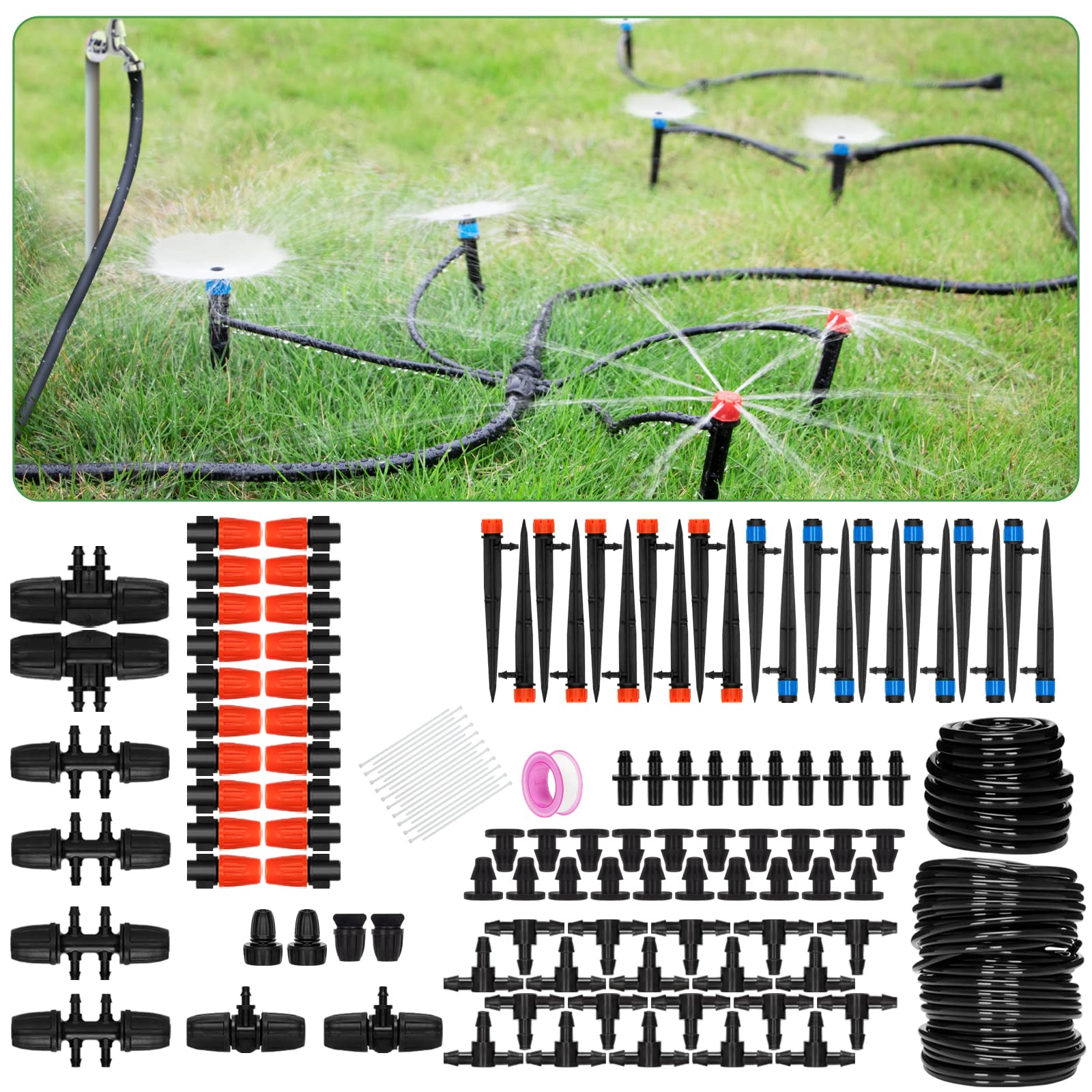 Mua JAYEE 130FT Drip Irrigation Kit, Garden Irrigation System with Drip