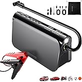 Woowind Jump Starter with Air Compressor 3-in-1 Car Battery Booster, 65W Power Bank, 150 PSI Portable Tire Inflator for 6.0L Gas, 3.0L Diesel Engines, 16000mAh Battery Booster with LED Light