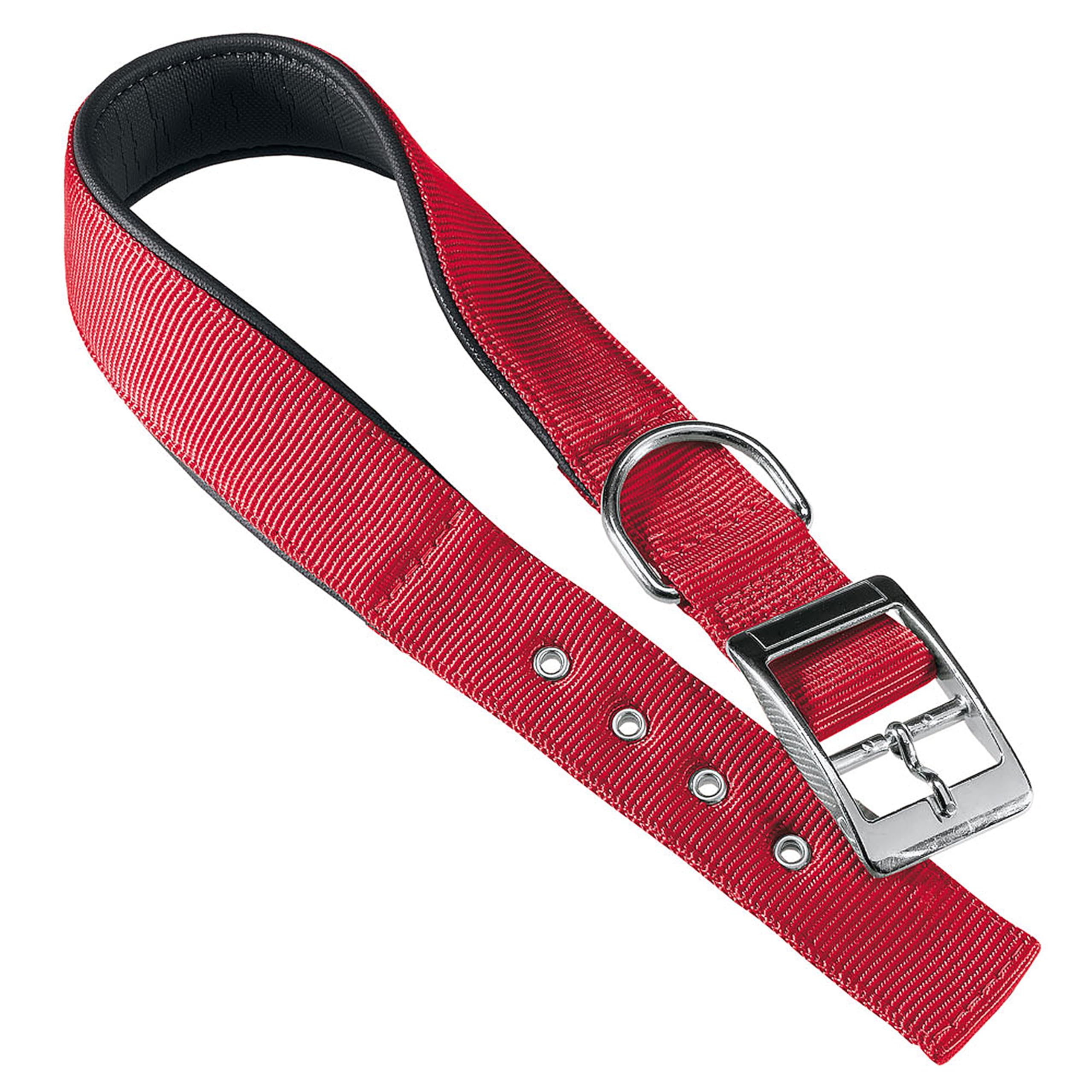 Ferplast Small Dog Collar Adjustable Padded Nylon Dog Collar Metal Buckle, Neck Size 23-31 cm, Red — image 1