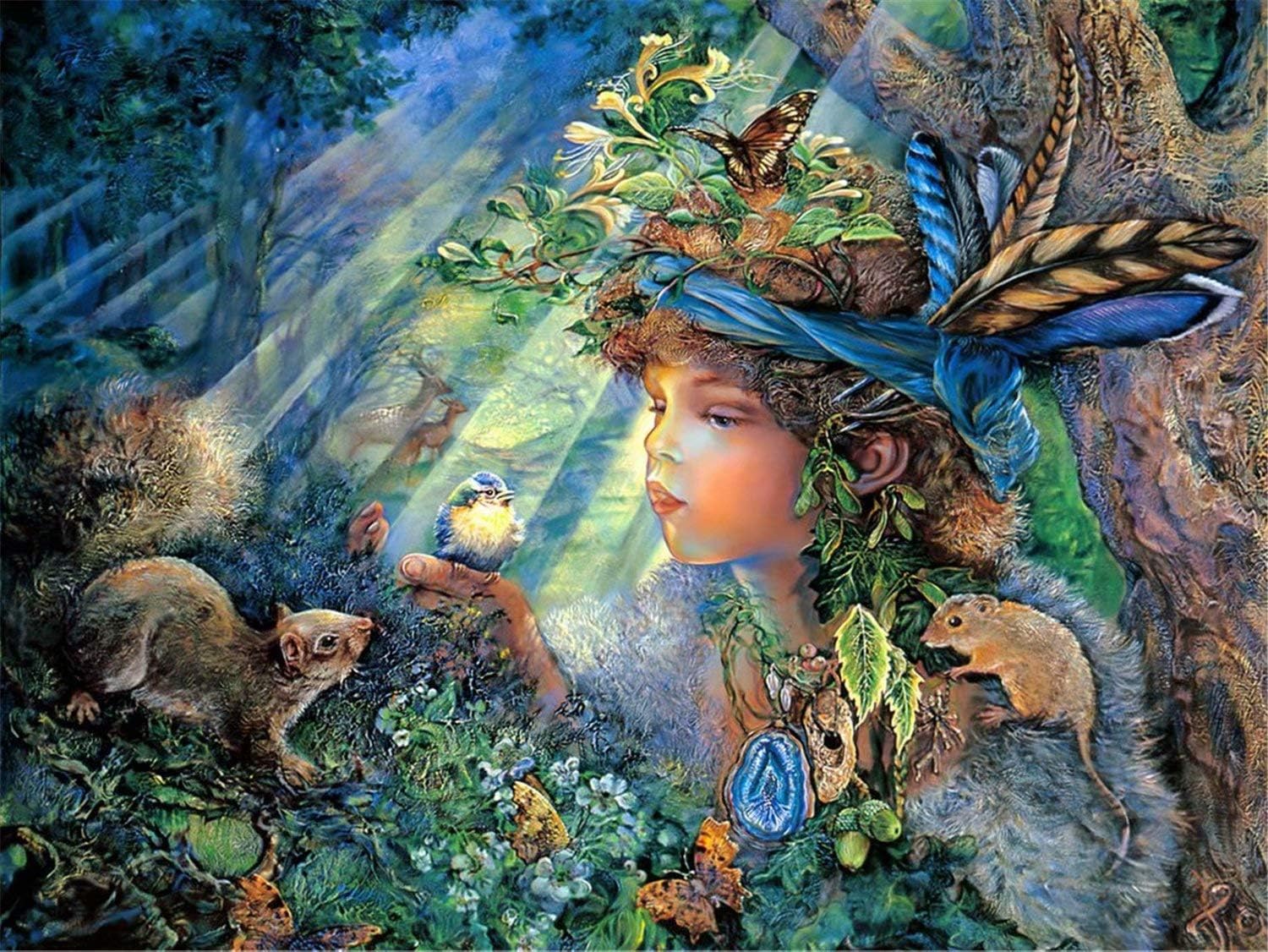 Hrayipt Squirrel and Girl Puzzle 1000 Piece Jigsaw Puzzles for Adults Kids Large Puzzle Game Toys Gift