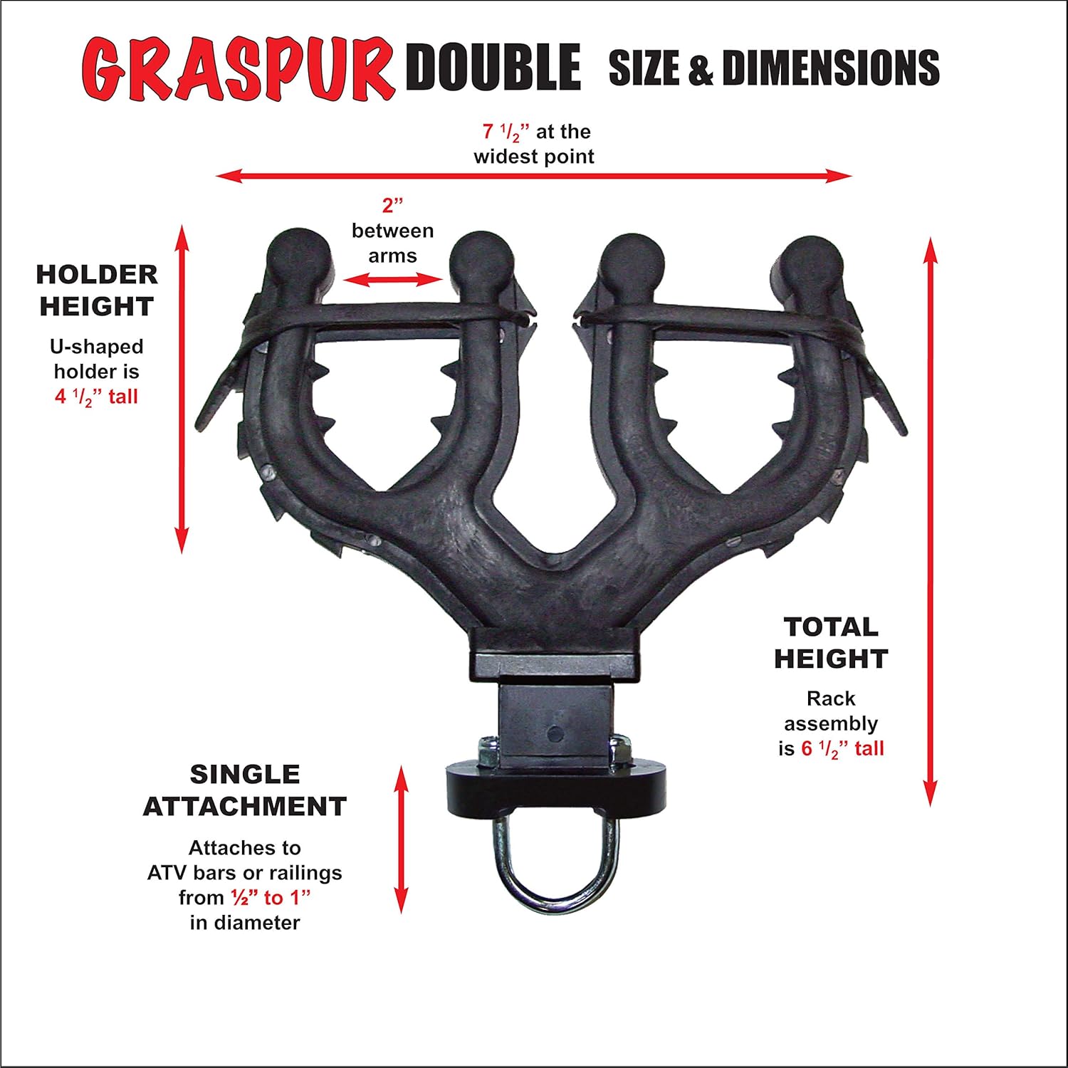 All Rite Products Graspur Double ATV Gun & Bow Rack - Model ATV2: Automotive