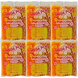 Mega-pop Popcorn 6 count, Oil and Salt Kit with