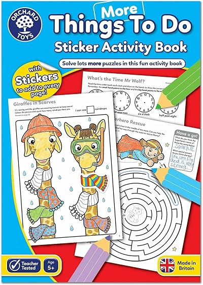 Orchard Toys More Things To Do Sticker Colouring Activity Book 45 stickers