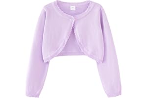 HAHANICE Girls Long Sleeve Bolero Cardigan Kids Cropped Shrug Knit Sweaters 1-14 Years