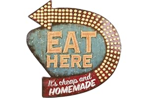 Creative Co-Op Tin Eat Here Retro Wall Decor