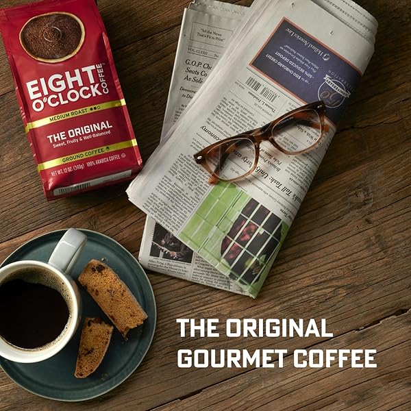 EIGHT O’CLOCK COFFEE THE ORIGINAL, 40 OUNCE (PACK OF 1) MEDIUM ROAST GROUND COFFEE 100% ARABICA, SWEET, FRUITY, WELL BALANCED