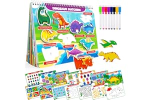 AYYOMO Dinosaur Montessori Busy Book, Autism Sensory Kids Toys, Waterproof Kindergarten Preschool Learning Activities for Kids Ages 2-5, Travel Toys, Toddler Toys for Boys Girls Tracing Learning