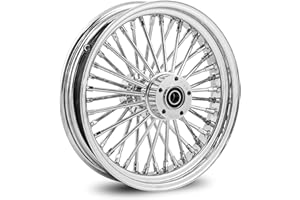 MOTOTEKS, INC. 16" HARLEY FAT SPOKE WHEEL 16X3.5 40 REAR STAINLESS SPOKES TOURING BAGGER 2002-2007 MODELS W/ 1" BEARINGS (All Chrome, Wheel only)