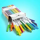 abeec 50 Felt Tip Pens – Assorted Colour Set for Kids 3+ in Box view 2