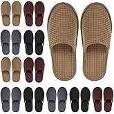 Geyoga 12 Pair House Slipper for Guest Non Slip Disposable Slipper for Travel Washable Reusable Closed Toe Hotel Bridesmaid Indoor Spa Wedding Party Shoeless Home