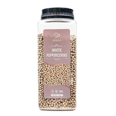 Soeos Premium Whole White Peppercorns 18oz, Grade AAA, White Peppercorns for Grinder Refill, NON-GMO, KOSHER CERTIFIED, Whole White Peppercorns Bulk
