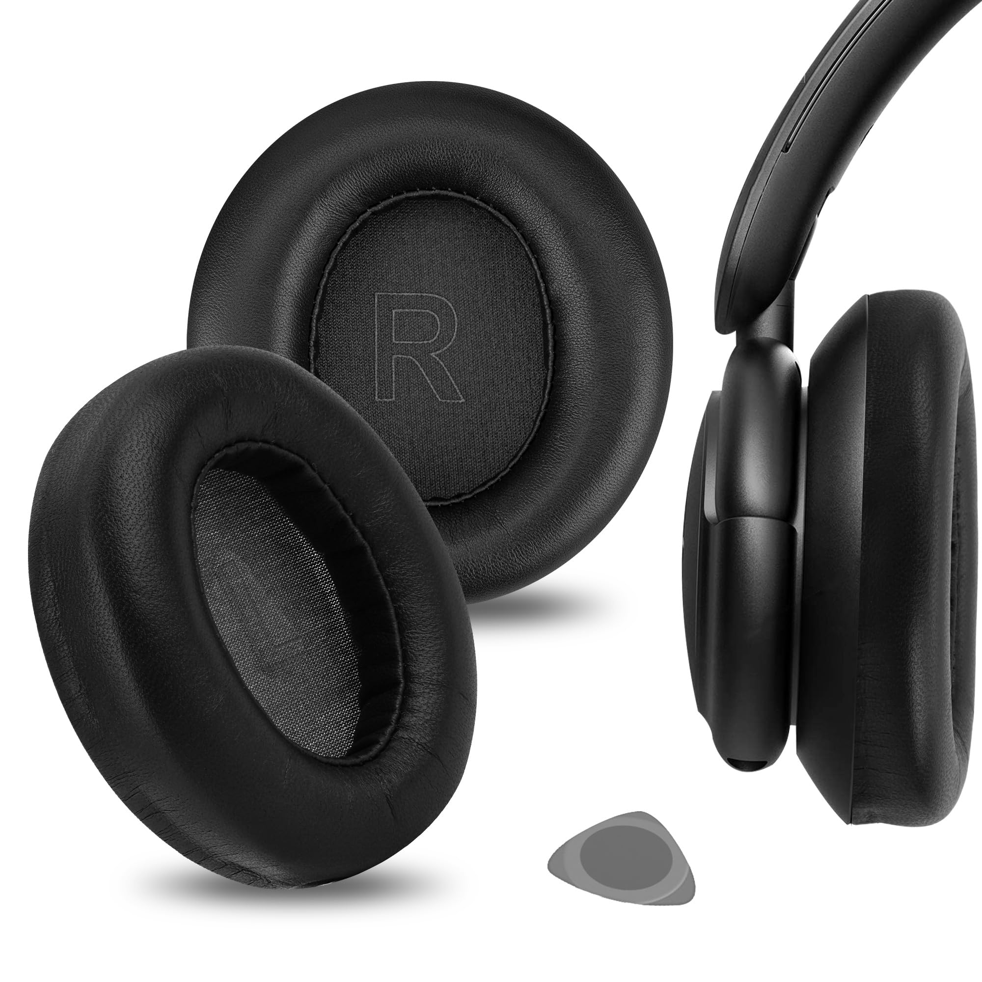 Geekria Elite Sheepskin Replacement Ear Pads for Anker Soundcore Life Q30/ Life Q35 BT Headphones Ear Cushions, Repair Parts (Black)