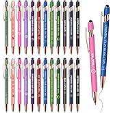 Vebermo 24 Pcs Funny Pens Bulk, Negative Sarcastic Ballpoint Pen with Screens Touch Stylus Tip, Gifts for Christmas School Office Supplies, Black Ink (12 Colors, Negative)