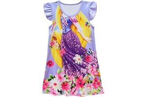 AOVCLKID Little Girls Princess Costume Girls Casual Cartoon Printed Dress