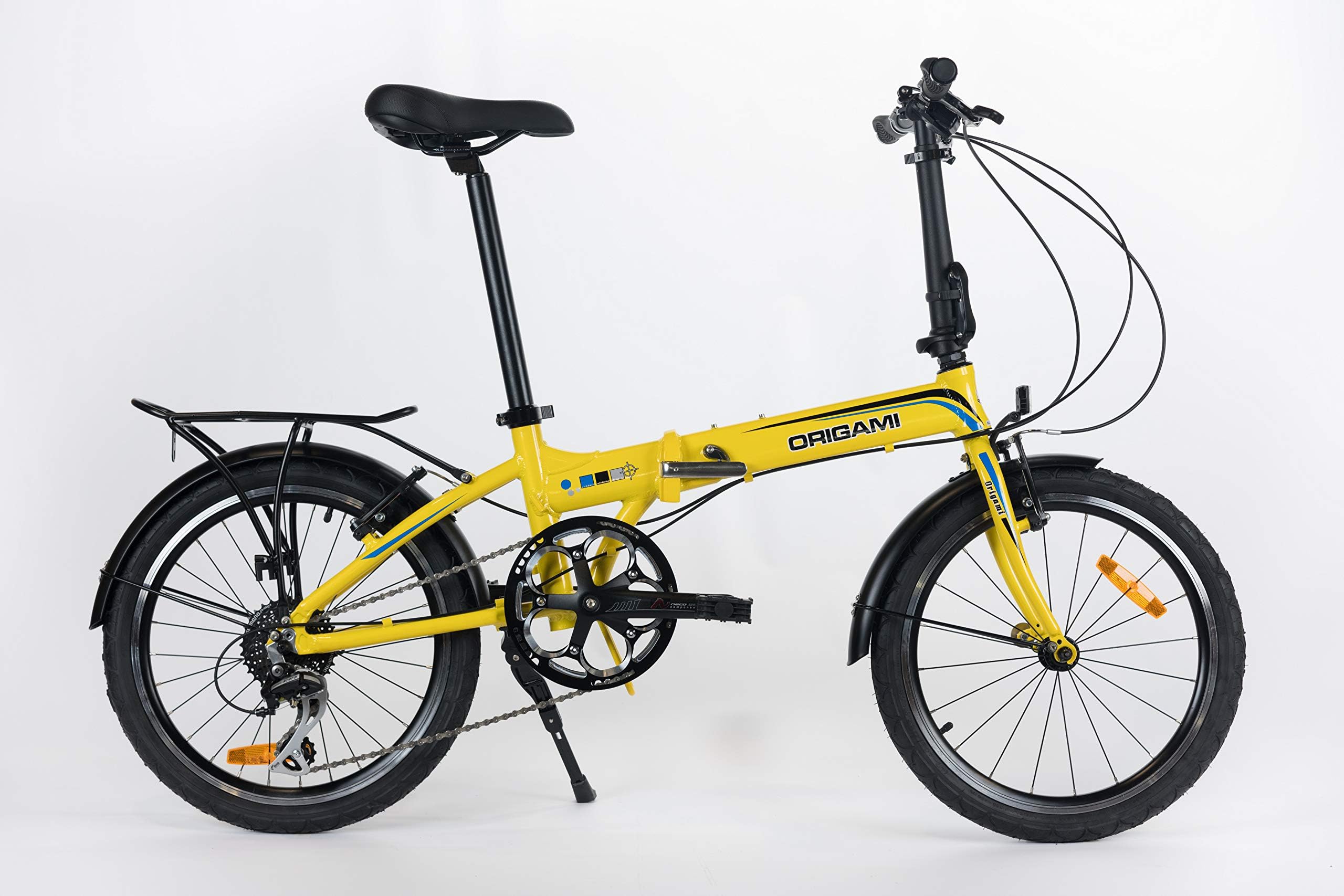 Origami Crane 8 Speed Folding Bicycle, Pearl Yellow, 13"/Medium