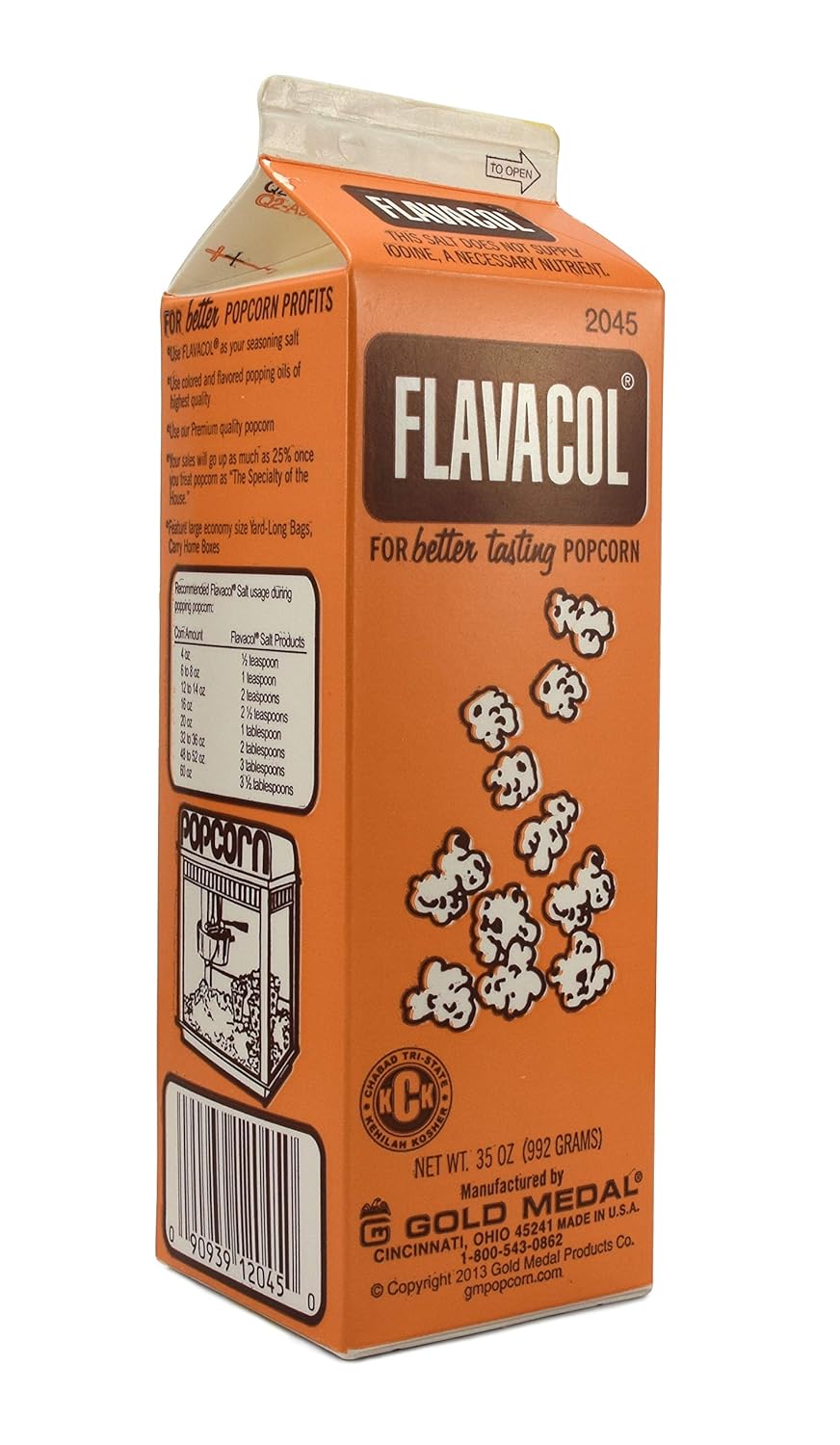 Gold Medal Products 2045 Flavacol Seasoning Popcorn Salt 35 OZ(Pack of 2) : Flavored Salts : Grocery & Gourmet Food