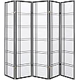Oriental Furniture Premium Quality Unique Size, 6-Feet Double Cross Hatch Design Folding Shoji Privacy Floor Screen Room Divi