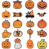 Mortd Halloween Shoe Decoration Charms, 20Pcs Pumpkin Charms for Shoes Wristband Decoration, PVC Shoe Charm Accessories for Halloween, Autumn, Thanksgiving Party Supplies Gifts