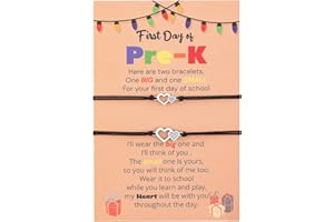 DHQH First Day of Kindergarten Bracelet Mommy and Me Back To School Matching Mother Daughter Bracelet First Day of Prek 1st Grade Gift