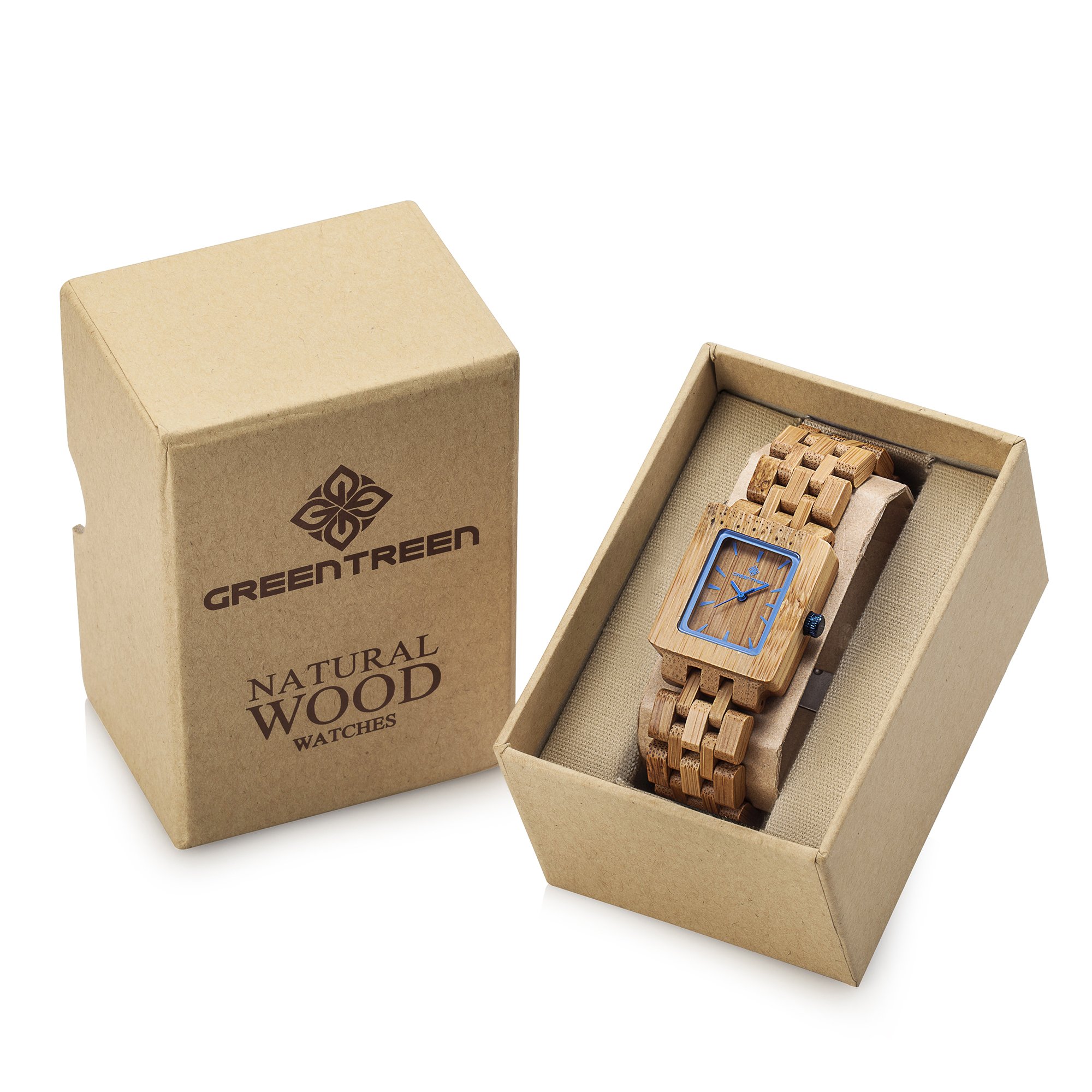 Amexi - Orologio da donna in legno di ciliegio e bambù, colore: marrone