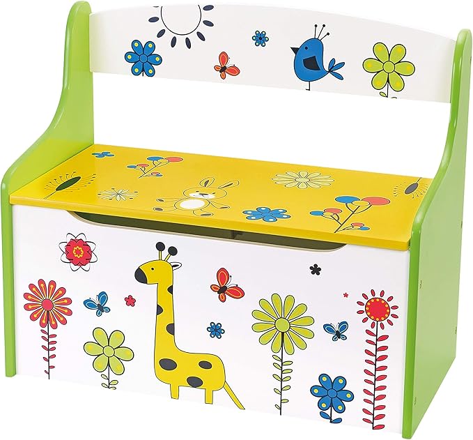 Avilia Home Cassapanca Portagiochi Con Ruote - Legno MDF 48x28,5x28 Cm, Grigio, Ordinata E Funzionale - Foto 14