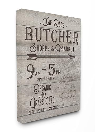 The Stupell Home Decor Collection kwp-1039_cn_16x20 The Old Butcher Shop Vintage Sign Stretched Canvas Wall Art for The Home - Amazon deal for $26.36