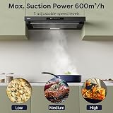 CIARRA CBCB6909A Telescopic Cooker Hood 60cm 600m3/h Ducted & Recirculation view 5