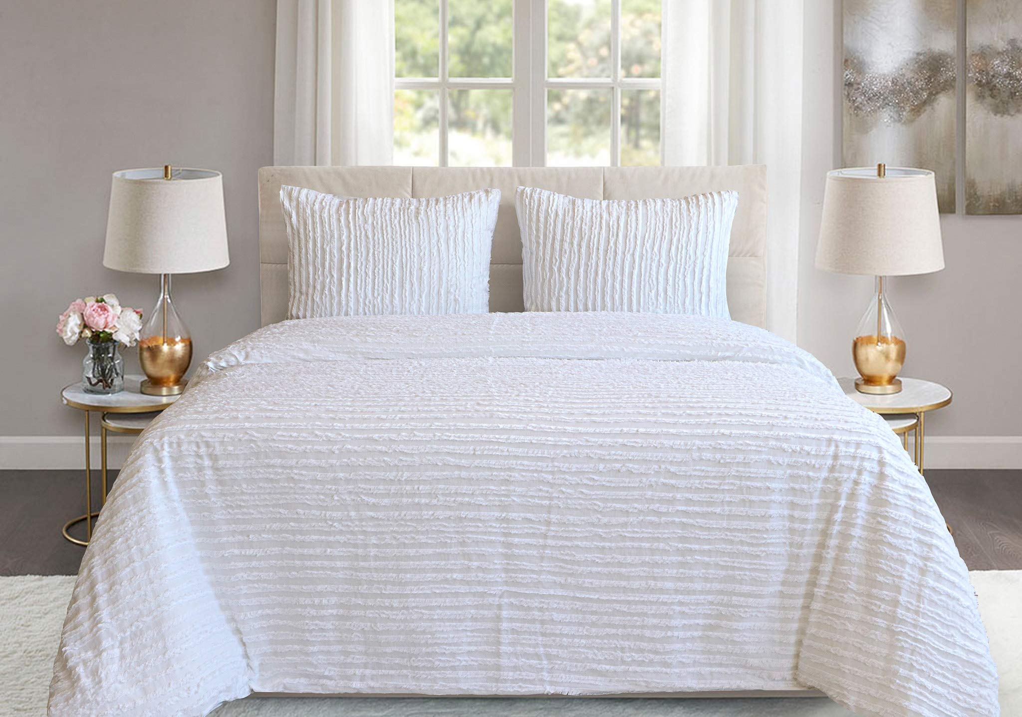 Yellow Cecilia 260 Duvet Cover White