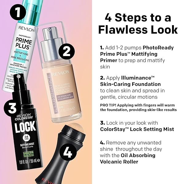 REVLON ILLUMINANCE SKIN-CARING LIQUID FOUNDATION, HYALURONIC ACID, HYDRATING AND NOURISHING FORMULA WITH MEDIUM COVERAGE, 213 LIGHT NATURAL, 1 FL OZ