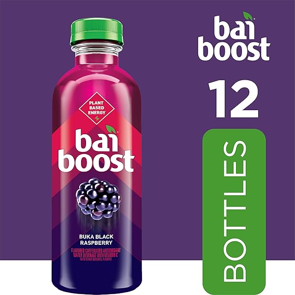 BAI BOOST BUKA BLACK RASPBERRY, ANTIOXIDANT INFUSED BEVERAGE, 18 FL OZ BOTTLE (PACK OF 12)