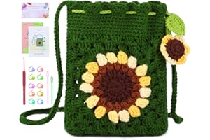Fedmut Crochet Kit for Beginners Adult, Includes Deep Green Yarn, Hooks, Stitch Markers, Video Tutorials, Ideal for All Ages & Gifts