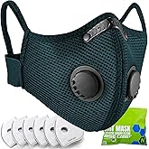 BASE CAMP Family Pack Dust Mask, Breathable Reusable Respirator Mask with 6 Activated Carbon Filters(Dark Tiber)