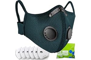 BASE CAMP Family Pack Dust Mask, Breathable Reusable Respirator Mask with 6 Activated Carbon Filters(Dark Tiber)