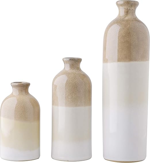 Amazon Com Teresa S Collections Ceramic Flower Vase Set Of 3