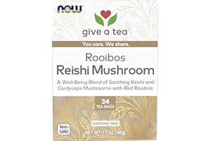NOW Foods Give a Tea™ Rooibos Reishi Mushroom, 24 Tea Bags