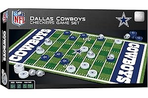 MasterPieces - NFL Checkers, Officially Licensed Dallas Cowboys Football Board Game for 2 Players, Family Fun for Kids & Adults