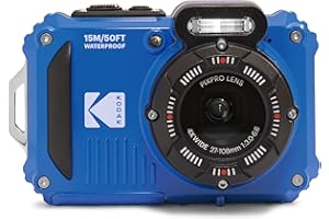 KODAK PIXPRO WPZ2 Rugged Waterproof Shockproof Dustproof WiFi Digital Camera 16MP 4X Optical Zoom 1080P Full HD Video Vlogging Camera 2.7" LCD (Blue)