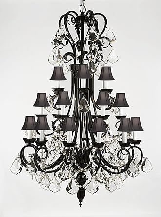 Foyer Entryway Wrought Iron Chandelier 50 Inches Tall With