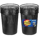 SHSYCER Black Mesh Trash Cans 4 Gallon, 10 Pack, Metal Wire Wastebaskets, Waste Basket Trash Can, Small Trash Cans, Recycling Garbage Container Bin for Office, Home, Bedroom