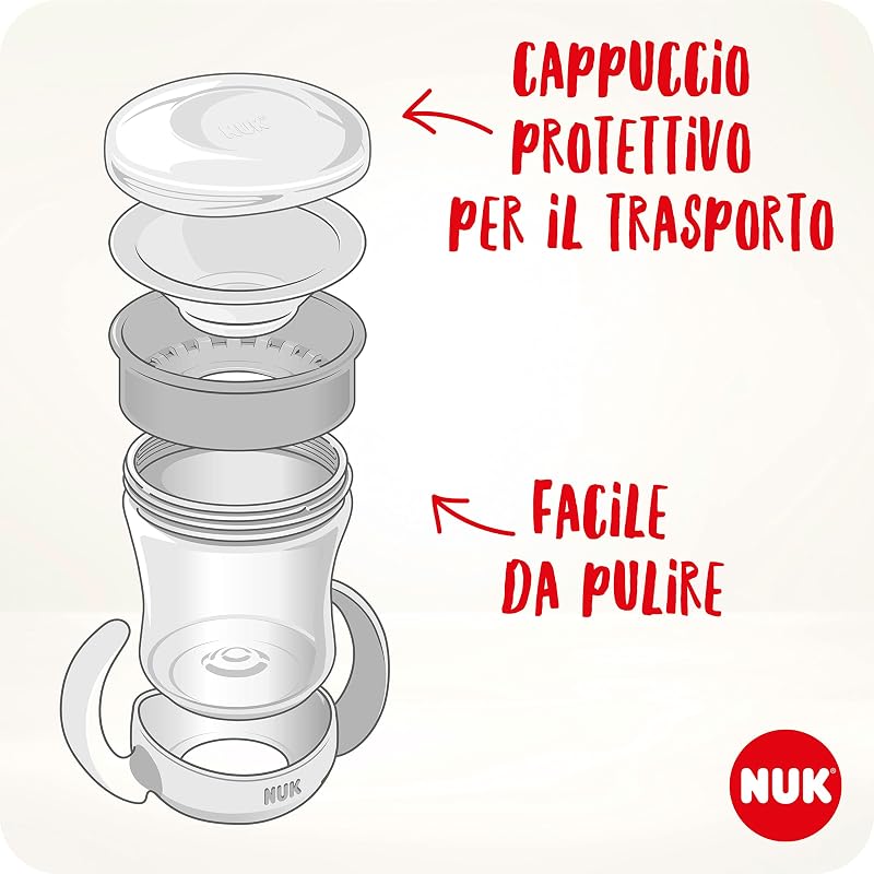 Mini Magic Cup Night Bicchiere salvagoccia | Bordo 360° anti-rovesciamento | 6+ mesi | Si illuminano al buio | Impugnatura facile | Privo di BPA | 160 ml | blu | 2 pezzi